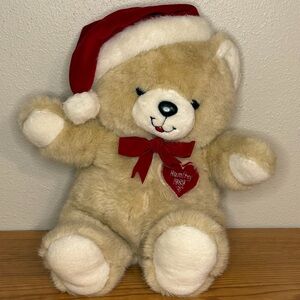 1989 Vintage Humfrey Heartbeat Christmas Bear Plush. IT WORKS!!!